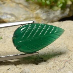 Agata Verde medio naturale da 4.96 ct, Taglio a fiore, Traslucido