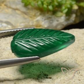 Agata Verde medio naturale da 4.96 ct, Taglio a fiore, Traslucido