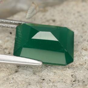 Agata Verde medio naturale da 3.79 ct, Taglio smeraldo, Traslucido