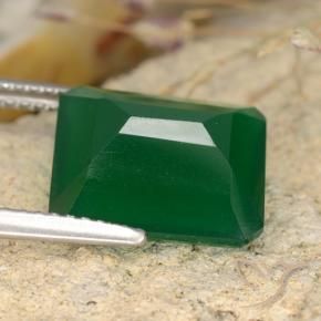 Agata Verde medio naturale da 4.92 ct, Taglio smeraldo, Traslucido