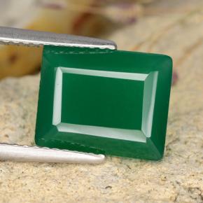 Agata Verde naturale da 4.07 ct, Taglio smeraldo, Traslucido