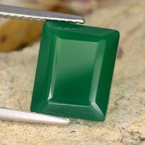 Agata Verde naturale da 4.07 ct, Taglio smeraldo, Traslucido