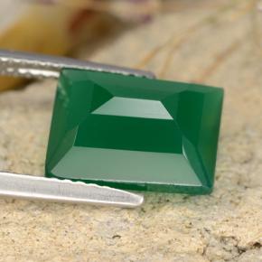 Agata Verde naturale da 4.07 ct, Taglio smeraldo, Traslucido
