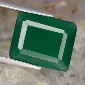 Agata Verde medio naturale da 4.23 ct, Taglio smeraldo, Traslucido