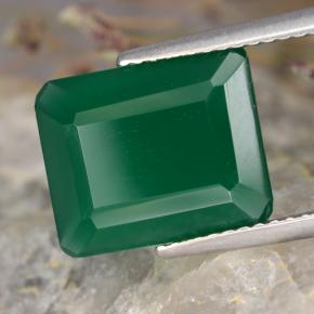 Agata Verde medio naturale da 4.23 ct, Taglio smeraldo, Traslucido
