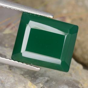 Agata Verde medio naturale da 5.54 ct, Taglio smeraldo, Traslucido