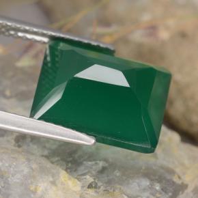 Agata Verde medio naturale da 5.54 ct, Taglio smeraldo, Traslucido