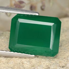 Agata Verde medio naturale da 3.86 ct, Taglio smeraldo, Traslucido