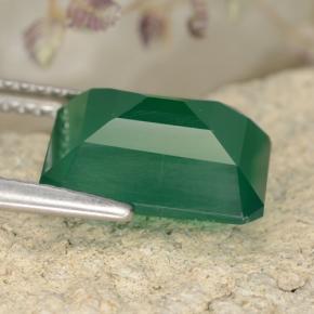Agata Verde medio naturale da 3.86 ct, Taglio smeraldo, Traslucido