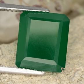 Agata Verde giallastro naturale da 5.44 ct, Ottagonale / Taglio smeraldo, Traslucido