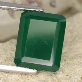 Agata Verde medio naturale da 4.52 ct, Taglio smeraldo, Traslucido