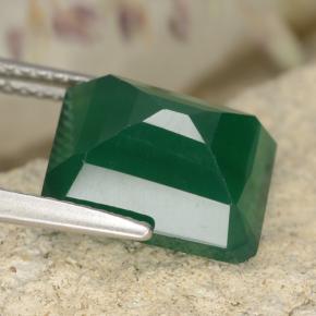 Agata Verde medio naturale da 4.52 ct, Taglio smeraldo, Traslucido