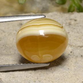 Agata naturale multicolore da 9,16 ct, taglio ovale, traslucido