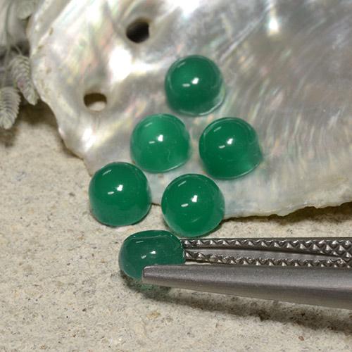 Agata naturale verde da 2,21 ct, taglio rotondo, traslucido