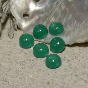 Agata naturale verde da 2,01 ct, taglio rotondo, trasparente