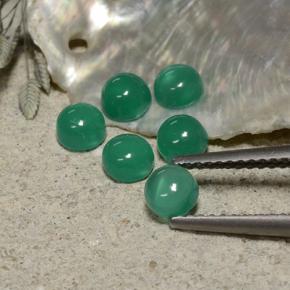 Agata naturale verde da 2,01 ct, taglio rotondo, trasparente