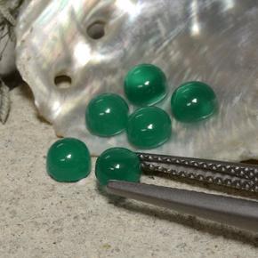 Gemme di Agata Verde medio naturale da 1.98 ct, Taglio rotondo, Trasparente