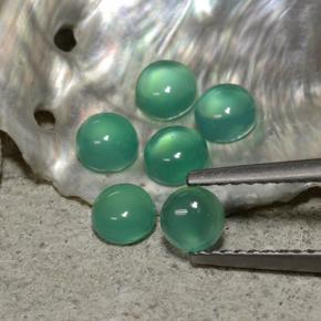 Agata naturale verde da 1,81 ct, taglio rotondo, trasparente