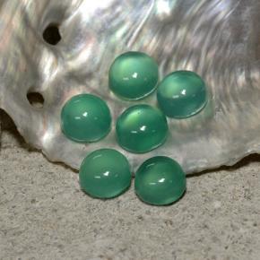 Agata naturale verde da 1,81 ct, taglio rotondo, trasparente