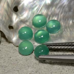 Agata naturale verde da 1,81 ct, taglio rotondo, trasparente