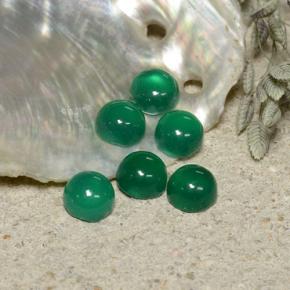 Agata naturale verde da 1,91 ct, taglio rotondo, traslucido