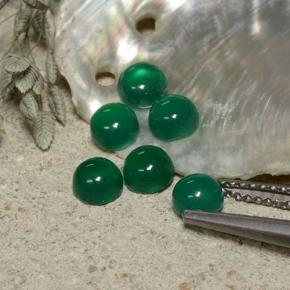 Agata naturale verde da 1,91 ct, taglio rotondo, traslucido