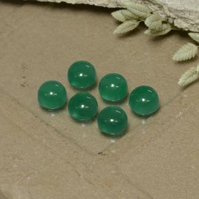 Agata naturale verde da 2,16 ct, taglio rotondo, trasparente
