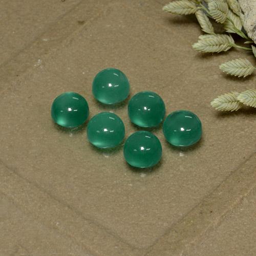 Agata naturale verde da 2,04 ct, taglio rotondo, trasparente