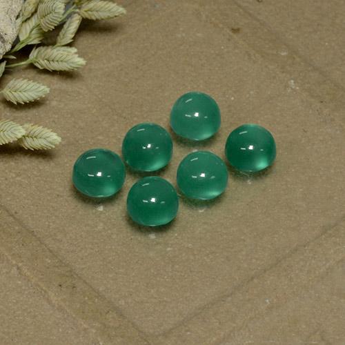 Agata naturale verde da 2,04 ct, taglio rotondo, trasparente