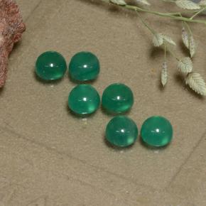 Agata naturale verde da 1,87 ct, taglio rotondo, trasparente