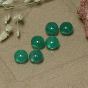 Agata naturale verde da 1,87 ct, taglio rotondo, trasparente