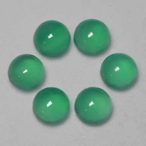 Agata naturale verde da 1,87 ct, taglio rotondo, trasparente
