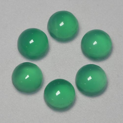 Agata naturale verde da 1,87 ct, taglio rotondo, trasparente