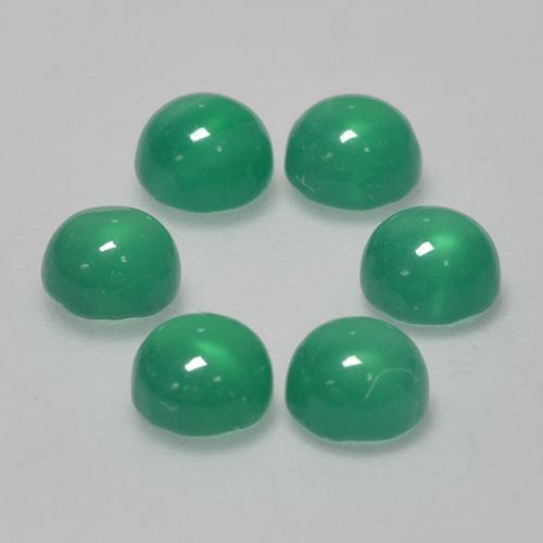 Agata naturale verde da 1,87 ct, taglio rotondo, trasparente