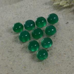 Gemme di Agata Verde giallastro naturale da 3.33 ct, Taglio rotondo, Traslucido