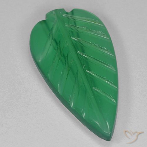 2.41ct Naturale Verde medio Agata, Taglio a fiore, Trasparente