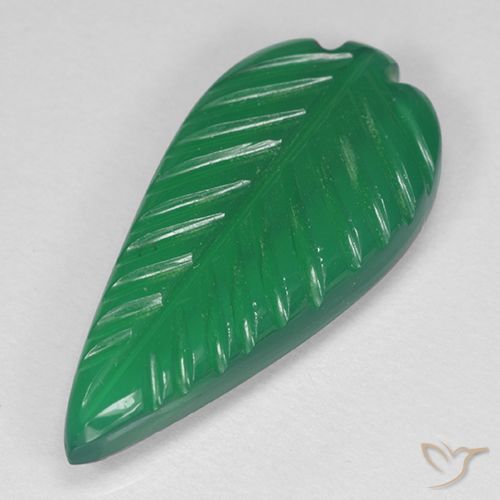 3.88ct Naturale Verde medio Agata, Taglio a fiore, Traslucido