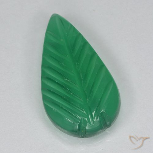 2.51ct Naturale Verde medio Agata, Taglio a fiore, Trasparente