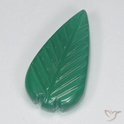 4.01ct Naturale Verde medio Agata, Taglio a fiore, Traslucido