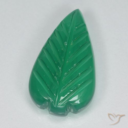 3.59ct Naturale Verde medio Agata, Taglio a fiore, Traslucido