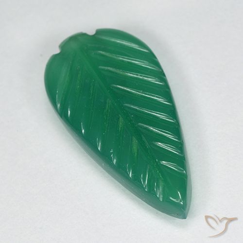 3.14ct Naturale Verde medio Agata, Taglio a fiore, Traslucido