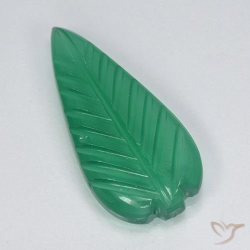3.24ct Naturale Verde medio Agata, Taglio a fiore, Traslucido