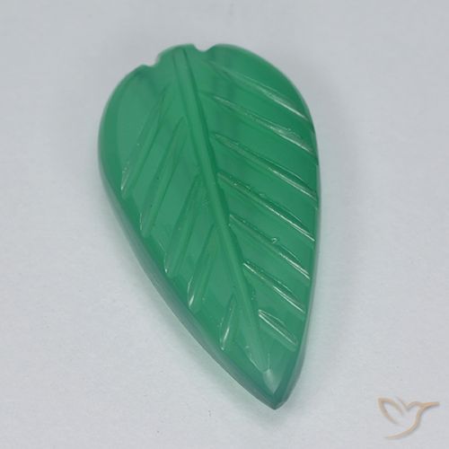 3.09ct Naturale Verde medio Agata, Taglio a fiore, Traslucido