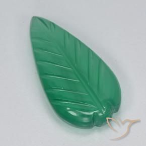 Agata Verde medio naturale da 3.09 ct, Taglio a fiore, Traslucido