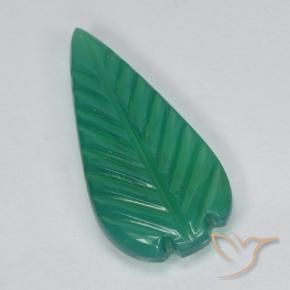 Agata Verde caldo naturale da 3.49 ct, Taglio a fiore, Traslucido