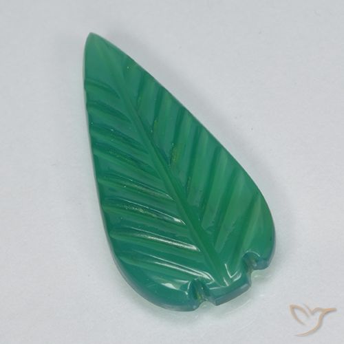 2.09ct Naturale Verde medio Agata, Taglio a fiore, Traslucido, Photo A