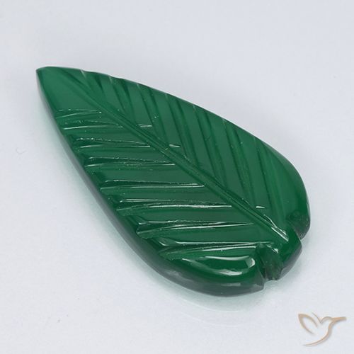3.17ct Naturale Verde foresta Agata, Taglio a fiore, Traslucido