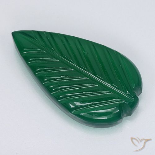 4.30ct Naturale Verde medio Agata, Taglio a fiore, Traslucido, Photo A