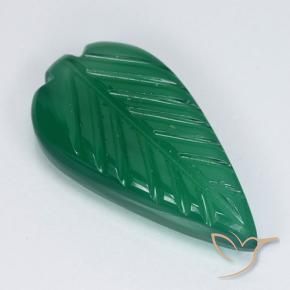 Agata Verde medio intenso naturale da 3.82 ct, Taglio a fiore, Traslucido