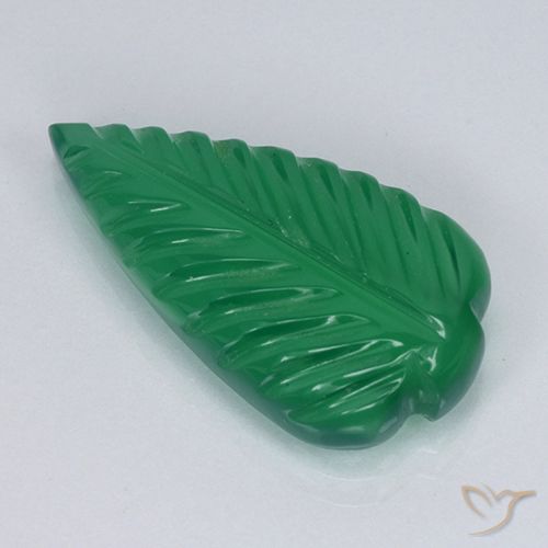 Agata Verde medio naturale da 3.68 ct, Taglio a fiore, Traslucido